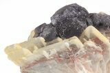 Purple Cubo-Octahedral Fluorite Crystals on Barite - Morocco #217063-1